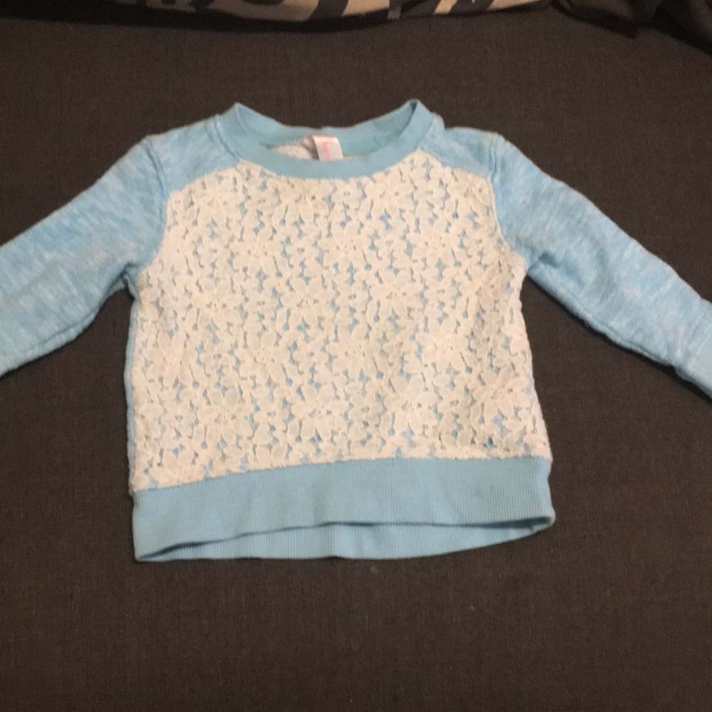 Cute sweatshirt with lace front (size 12 months)